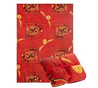 Harry Potter Manta, Manta de Gryffindor, Diseño de Hogwarts, Manta de Sofá Cama, Forro Polar Suave y Cálida, Regalo de Harry Potter, 120 x 160 cm