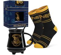 Harry Potter Set de Taza con Calcetines para Mujer Adolescente, Taza Cafe y Calcetines Divertidos Talla 35-41, Regalos Originales Ella (Negra, 35-41 EU)