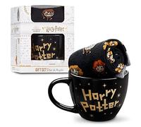 Harry Potter Set de Taza con Calcetines para Mujer Adolescente, Taza Cafe y Calcetines Divertidos Talla 35-41, Regalos Originales Ella (Negra, 35-41 EU)