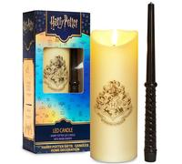 Harry Potter Vela LED con Mando Varita Interactivo Alcance 5m, Vela sin Llama Pilas, Decoración Hogwarts Regalos Originales Adolescentes Adultos Niños