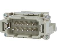 HARTING Han 10E, bloque de conexión, conector (M) "izquierdo", conexión por tornillo, 10 polos + toma de tierra, 500V, 16A - 1 unidad