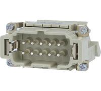 HARTING Han 10E, bloque de conexión, conector (M) "izquierdo", conexión por tornillo, 10 polos + toma de tierra, 500V, 16A - 1 unidad