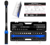HASKYY Juego de llaves dinamométricas 1/2 pulgada 50-350 Nm par de apriete para coche - Accesorios: varilla de extensión, puntas, insertos de tuerca, adaptador - Juego de herramientas de servicio de