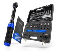 HASKYY Llave Dinamométrica 1/4 Pulgada 2-20 Nm Juego Bicicleta Puntas de Par Extensión Zócalo Juego de Puntas Torx, Adaptador F1/4 Pulgada M3/8 Pulgada Servicio Reparación