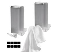 HASLED Colgador Doble para Mampara - 2 Piezas en Acero Inoxidable 304 - Toallero para Puerta de Ducha sin Taladro - Antideslizante