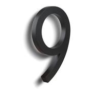 HASWARE Números de casa de ABS elegantes de 6 pulgadas, diseño elegante negro, duradero y fácil de instalar (negro, 9)