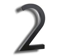 HASWARE Números de casa de ABS elegantes de 6 pulgadas, diseño elegante negro, duradero y fácil de instalar (negro, 2)