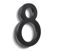 HASWARE Números de casa de ABS elegantes de 6 pulgadas, diseño elegante negro, duradero y fácil de instalar (negro, 8)