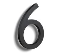 HASWARE Números de casa de ABS elegantes de 6 pulgadas, diseño elegante negro, duradero y fácil de instalar (negro, 6)