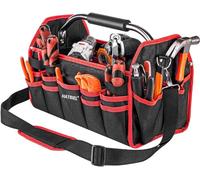 Hatriel Bolsa de herramienta impermeable vacía, plegable grande, caja de herramienta con correa de hombro ajustable y asa de transporte, para uso doméstico, electricista