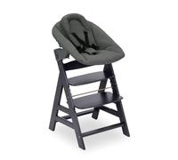 hauck Alpha Newborn Set Plus - Trona Evolutiva Bebe con Hamaca Bebe Reclinable desde el Nacimiento, Trona Evolutiva Madera Certificada FSC®, Altura Regulable Gris