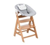 hauck Alpha Newborn Set Pre Trona Evolutiva Bebé, Nature Grey | Con hamaca bebé desde el nacimiento, madera certificada FSC®, altura regulable