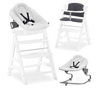 hauck Alpha Plus Premium Set de Trona Evolutiva Bebé con Hamaca Reclinable para Recién Nacidos y Cojín de Algodón - Sillas Tronas Madera con Arnés de 5 Puntos