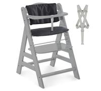 hauck Alpha Plus Trona de Madera Evolutiva Bebe con Arnés de 5 Puntos y Cojín de 2 Piezas - Silla Infantil Comedor desde 6 Meses - Soporta hasta 90 kg
