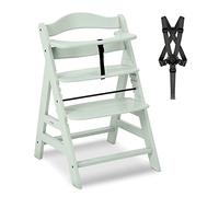 hauck Alpha Plus Trona Evolutiva Madera de Haya Certificada FSC® | Sillas Tronas para Bebé desde 6 Meses hasta 90 kg - Incluye Arnés de 5 Puntos y Barra Protectora - Menta