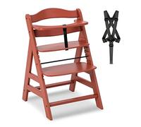 hauck Alpha Plus Trona Evolutiva Madera de Haya Certificada FSC® | Sillas Tronas para Bebé desde 6 Meses hasta 90 kg - Incluye Arnés de 5 Puntos y Barra Protectora - Teja