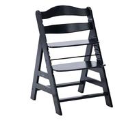 hauck Alpha Plus Trona Evolutiva, Madera de Haya Certificada FSC®, Sillas Tronas para Bebe desde 6 Meses hasta 90 kg, Silla Bebe con Arnés de 5 Puntos y Barra Protectora, Negro