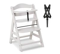 hauck Alpha Plus Trona Evolutiva Madera de Haya Certificada FSC® | Sillas Tronas para Bebé desde 6 Meses hasta 90 kg - Incluye Arnés de 5 Puntos y Barra Protectora - Crema