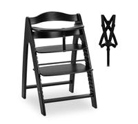 hauck Arketa Trona Evolutiva Bebé de Haya | Tronas de Madera Certificada FSC® | Silla Evolutiva desde 6 Meses - Ajustable con Barra de seguridad - Cinturón y Arnés de 5 Puntos