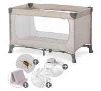 hauck Dream N Play XXL Set de Cuna Bebe Viaje con Colchón, Mosquitera, Protector y Sábanas, Parque con Colchon - Beige