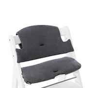 hauck Highchair Pad Select Funda Trona Algodón - Cojín para Trona de Madera Evolutiva Alpha Plus Beta Plus y Arketa - Cojin 2 Piezas Antideslizante para Sillas Evolutivas - Charcoal
