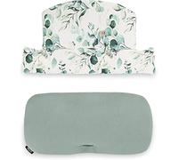 hauck Highchair Pad Select Funda Trona Algodón - Cojín para Trona de Madera Evolutiva Alpha Plus Beta Plus y Arketa - Cojin 2 Piezas Antideslizante para Sillas Evolutivas - Hojas Menta