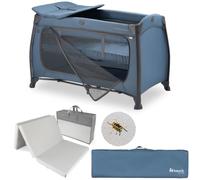 hauck Play N Relax Center Cuna de Viaje Bebe con Colchón y Mosquitera | Parque Plegable con Reductor para Recién Nacidos, Cambiador y Ruedas | Verde