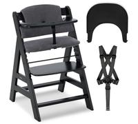 hauck Set de Trona de Madera Alpha Plus con Bandeja Click Tray y Cojín Acolchado de 2 Piezas- Silla Evolutiva Infantil Ajustable - Apta desde Aprox 6 Meses