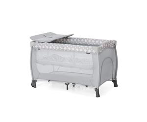 hauck Sleep N Play Center Cuna de Viaje Dos Alturas con Cambiador, Parque Infantil Bebe 120x60 cm, Parque Cuna Bebe, Cuna Viaje con Ruedas - Teddy Gris