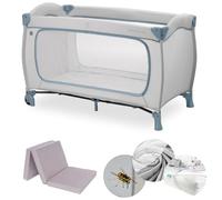 hauck Sleep N Play Go Plus XXL Cuna de Viaje Completa | Parque Infantil Bebé con Colchón - Bajera - Mosquitera y Protector para Colchones Impermeable - Cama Plegable con Ruedas
