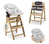 hauck Trona de Madera de Roble Europeo Arketa Newborn Set Eco Bouncer - Tronas Evolutivas para Bebé Aptas desde el Nacimiento con Accesorios Hamaca y Cojín Incluidos - Roble