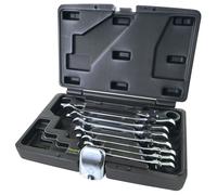 HAUPA Set de llave fija con carraca articulada “Flex” 8 pzs. Tamaño-8/19 - Llaves - Juegos de llaves - Acero - Herramienta Profesional de Alta Precisión para Trabajos Eléctricos