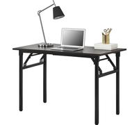[.haus]® Mesa plegable - 120 x 60 cm, escritorio, mesa de oficina, mesa para ordenador, mesa plegable, color marrón oscuro