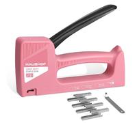 HAUSHOF Grapadora Manual con 800 Grapas y Quita Grapas, Rosa