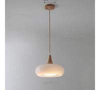 HAvern Lámpara Colgante, decoración de 30 cm, lámparas Colgantes Modernas de Mediados de Siglo, lámpara Colgante de Techo de Vidrio Naranja, iluminación de Tambor de Vidrio de Leche Blanc