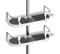 Hawsam Sin Taladrar Estante de Ducha para Barra de Ducha - Estantería de Baño para el Champú, Ajuste 19mm-25mm Riel (2 Piezas)