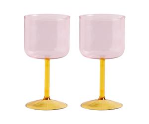 HAY 2 Copas de vino Tint 25 cl Rosa-amarillo