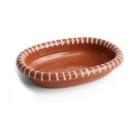 HAY Fuente de servir Barro ovalada Natural with stripes. small 20x27.5 cm