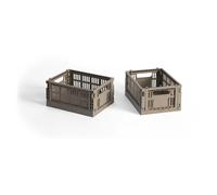 HAY HAY Colour Crate Mini 2-pack 13x17 cm Warm grey