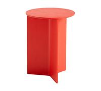 HAY Mesa auxiliar Slit high Ø35 cm Candy red lacquered oak