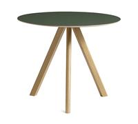 HAY Mesa de comedor CPH20 2.0. Ø90 cm Green linoleum-roble lacado