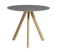 HAY Mesa de comedor CPH20 2.0. Ø90 cm Grey linoleum-roble lacado