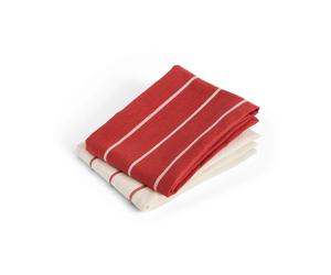 HAY Paño de cocina Outdoor Market Beige-red. 2-pack