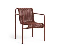 Silla de Comedor Palissade de Cuerda con Reposabrazos, Color Hierro Rojo