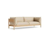 HAY Sofá 3 plazas Arbour ECO tela Hallingdal 220 beige. roble aceitado con cera