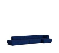 HAY Sofá modular Quilton combinación 23 con chaise longue derecha tejido Raas 772 azul oscuro