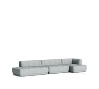 HAY Sofá modular Quilton combinación 23 con chaise longue derecha Tejido Remix 123 gris