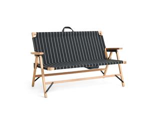 HAY Sofá plegable Outdoor Market Black-beige. 2 plazas
