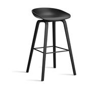 HAY Taburete alto About a Stool 32 con base de roble negro 2.0 Negro-negro soporte de acero
