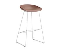 HAY Taburete alto About a Stool 38. 2.0 Ladrillo suave-estructura de acero blanco